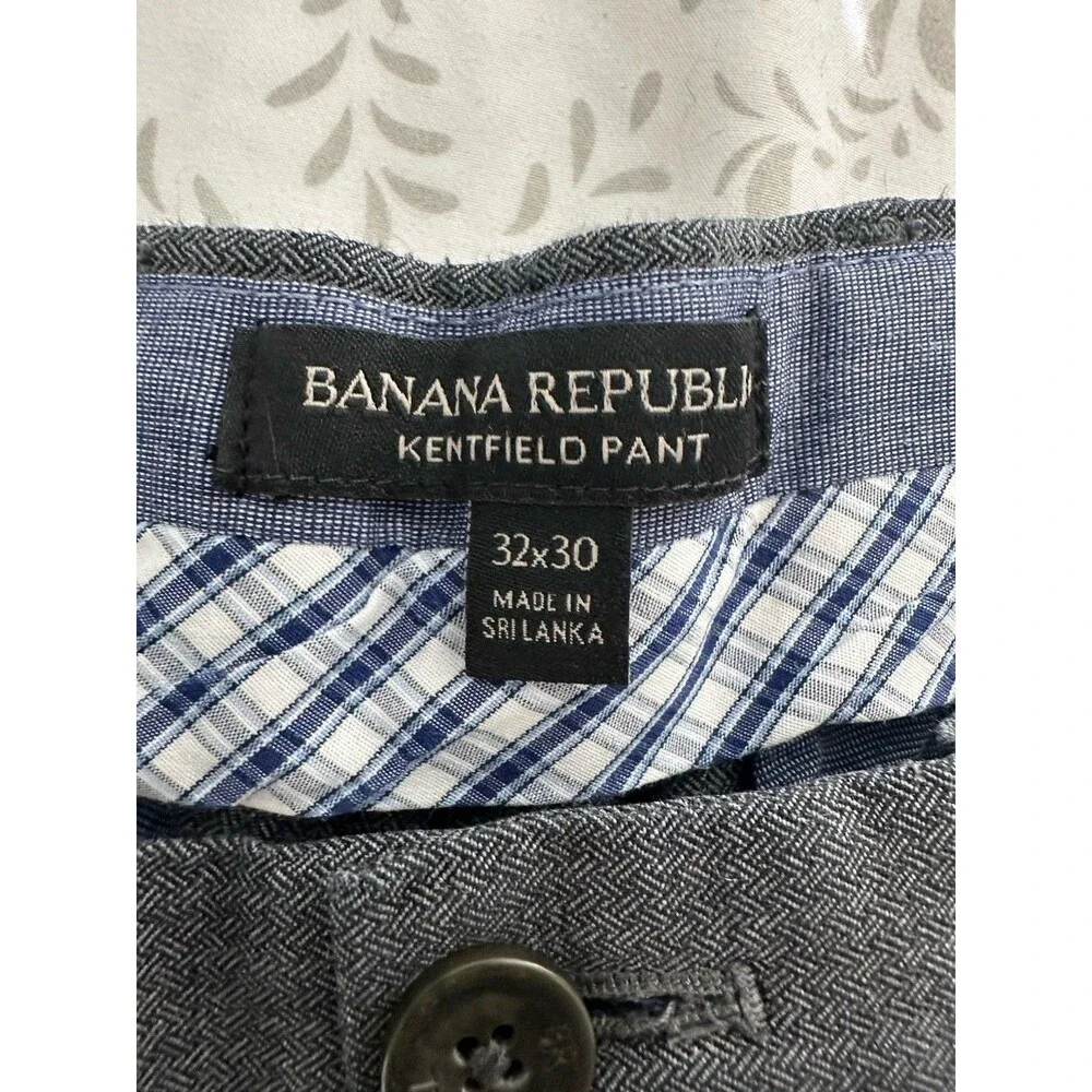 Banana Republic Kentfield Pant Men's 32/30 Classic Cotton Heather Gray